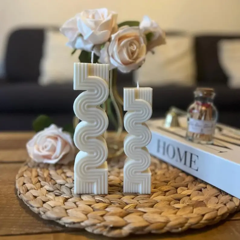 Duo de bougies artisanales décoratives design